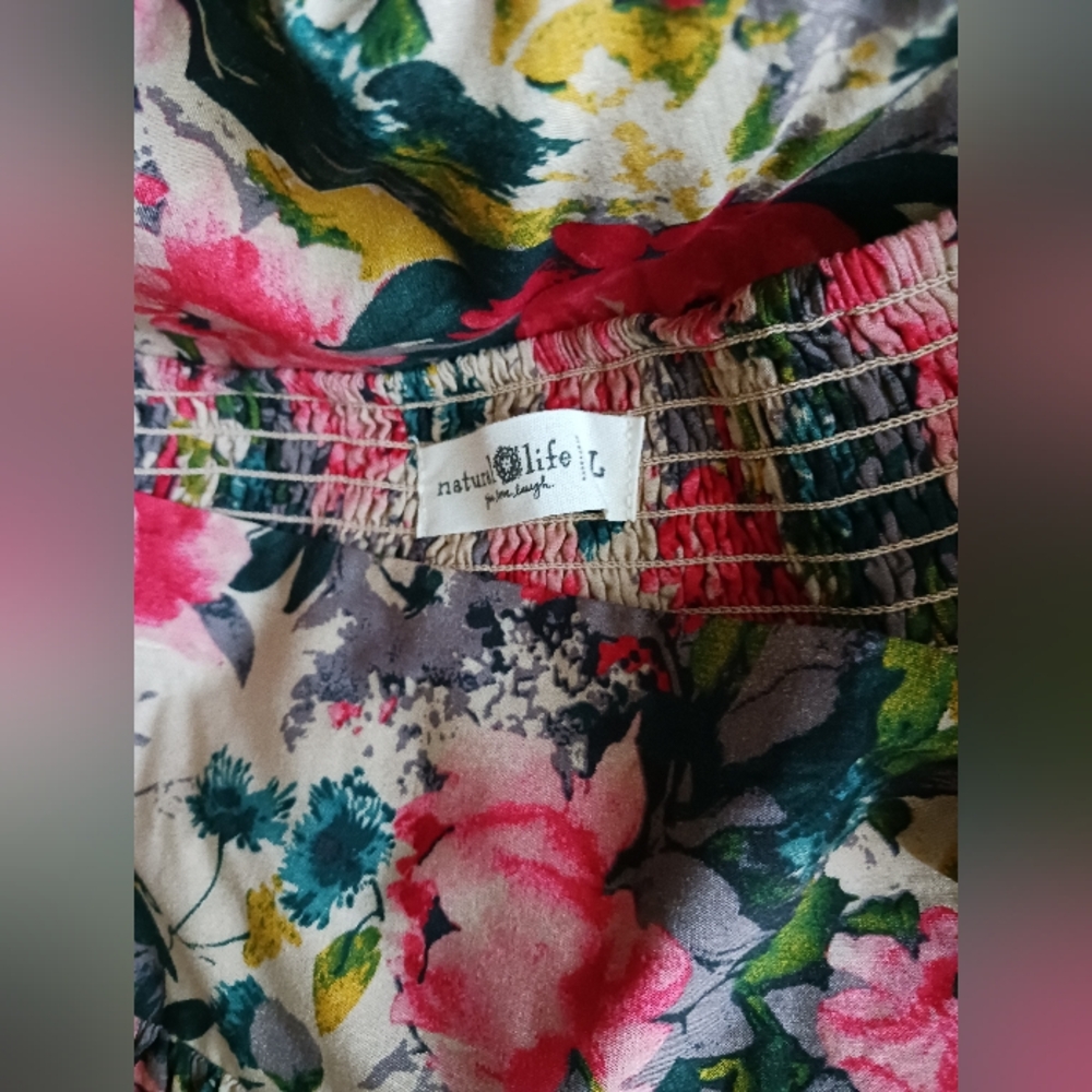 NATURAL LIFE Floral Midi Skirt With Side Slit - Picture 2 of 6